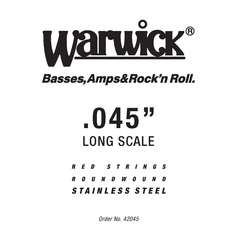 Warwick Red Strings Bass Strings, Stainless Steel - Bass Single String, .045", Long Scale Aktuell