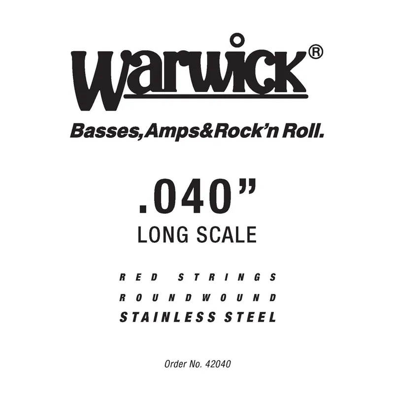 Warwick Red Strings Bass Strings, Stainless Steel - Bass Single String, .040", Long Scale Sonderaktion