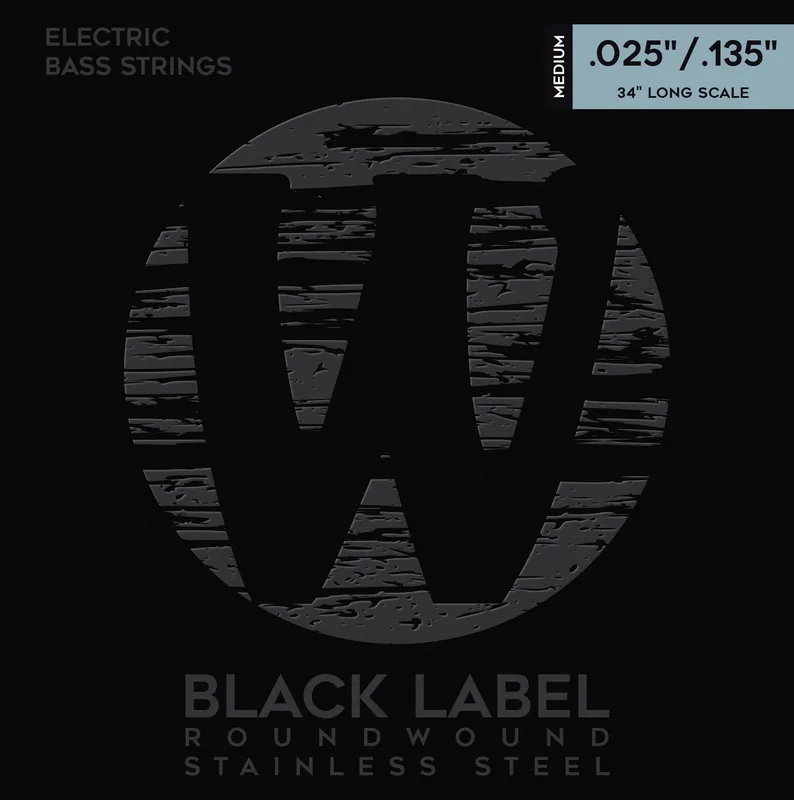 Warwick Black Label Bass String Set, Stainless Steel - 6-String, Medium, .025-.135 Must-Have