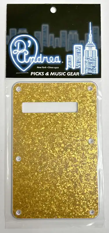 Nur Heute D'Andrea ST-Style Tremolo Back Plate (DPP ST GOS BP), Gold Sparkle