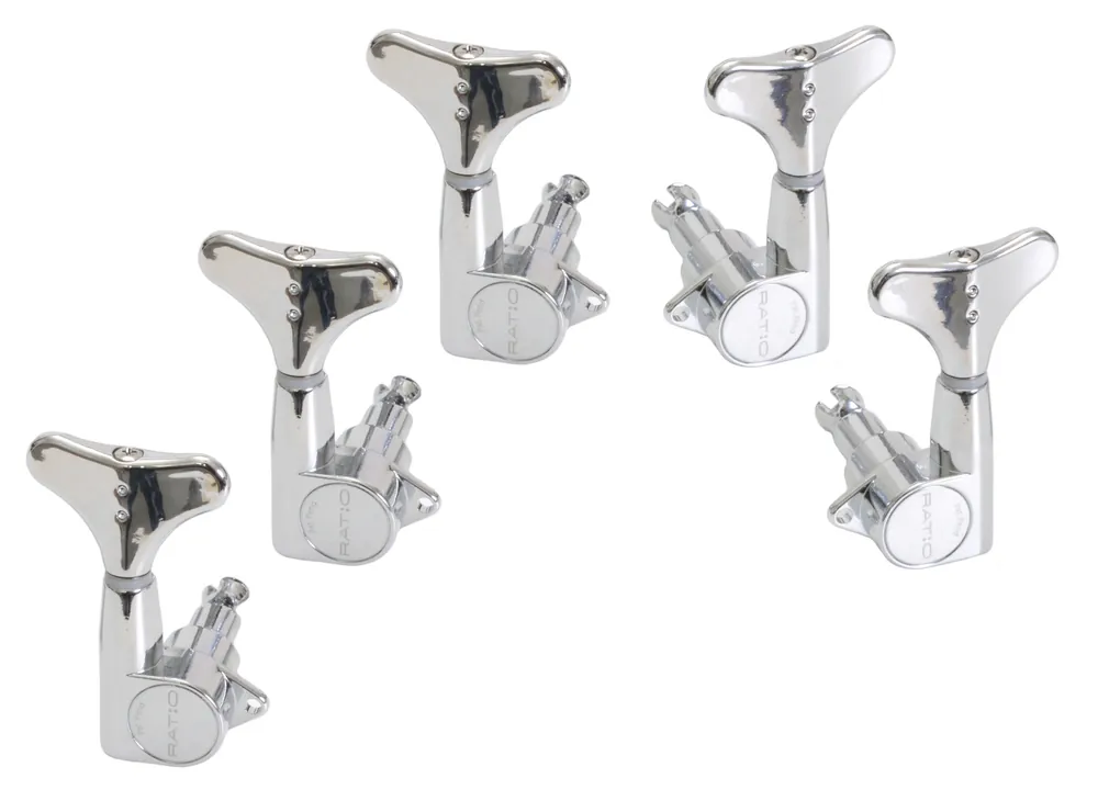 Kracherpreis Graph Tech PRB-5320-C0 Ratio Bass Machine Heads with Y-Style Button - 5-String, 3 + 2 - Chrome