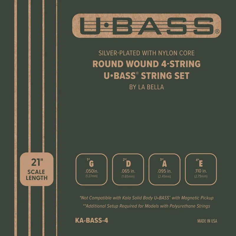 Highlight Kala U-Bass Metal Roundwound String Set, 4-String