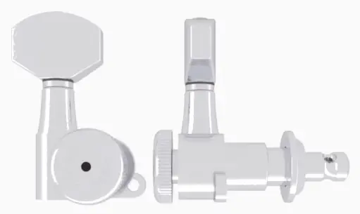 Heißes Angebot Hipshot Grip-Lock Closed Guitar Tuning Machine - Bass Side (Left) - Chrome