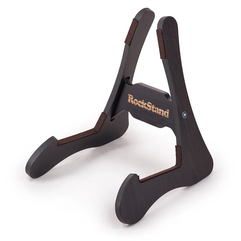Billig RockStand Wood A-Frame Stand - for Acoustic Guitar & Bass - Rustic Oak Finish