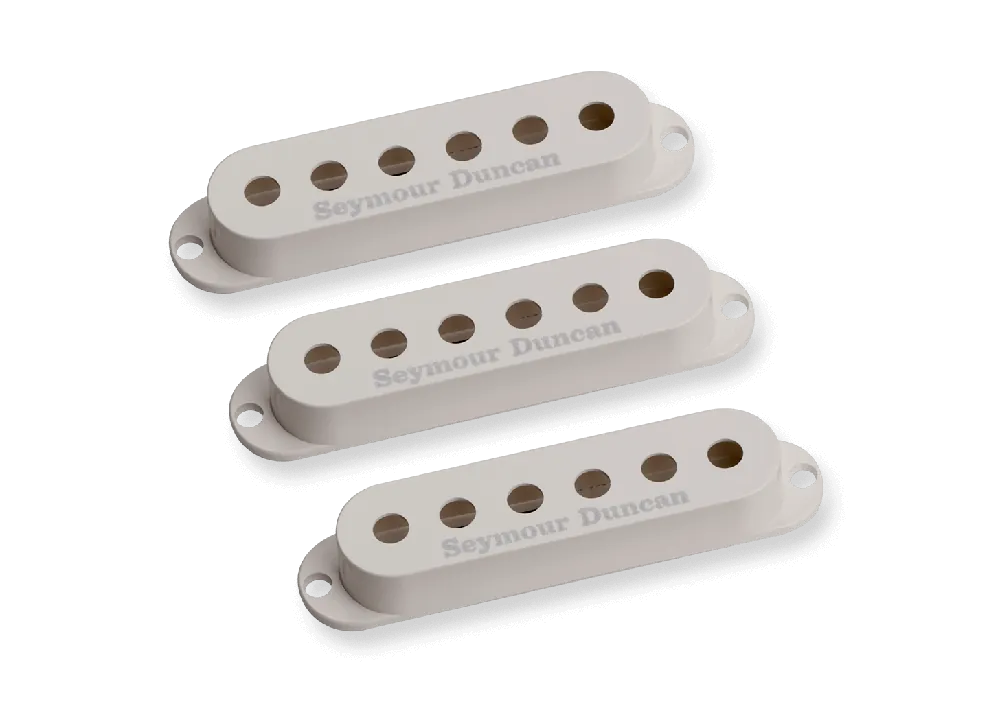 Seymour Duncan Pickup Cover Set for Strat - Parchment with Logo Heißes Angebot