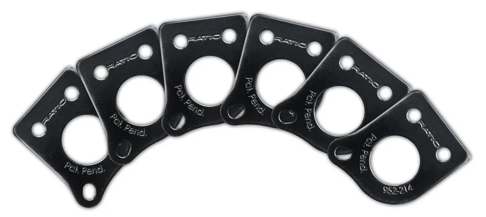 Rabatt Graph Tech PRT-952-214-B0 Ratio InvisoMatch Mounting Plates, 45 Degree Screw Hole (6 pcs.) - Black