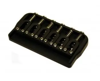 Hipshot Fixed Guitar Bridge for 6-String, .175" / 4.5 mm - Black Billig