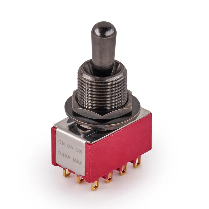 Heißes Angebot MEC Maxi Toggle Switch, Short, Solder Lugs, ON/ON/ON, 4P3T - Black