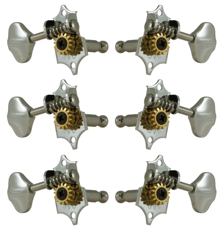 Kostenloser Versand Grover V97N Original Sta-Tite Machine Head, Vertical - Guitar Machine Heads, 3 + 3 - Nickel