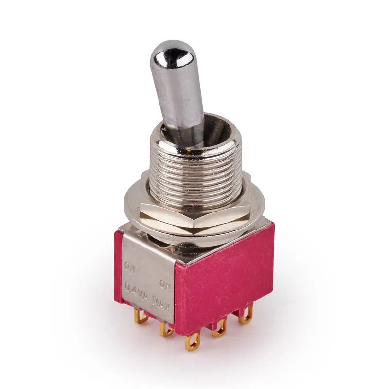 MEC Maxi Toggle Switch, Short, Solder Lugs, ON/ON, 3PDT - Chrome Online Kaufen