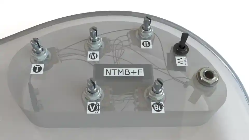 Top-Seller Bartolini NTMB+F 3-Band Preamp (HR-5.4AP/918), 5 Pots, 1 Toggle, with Bypass