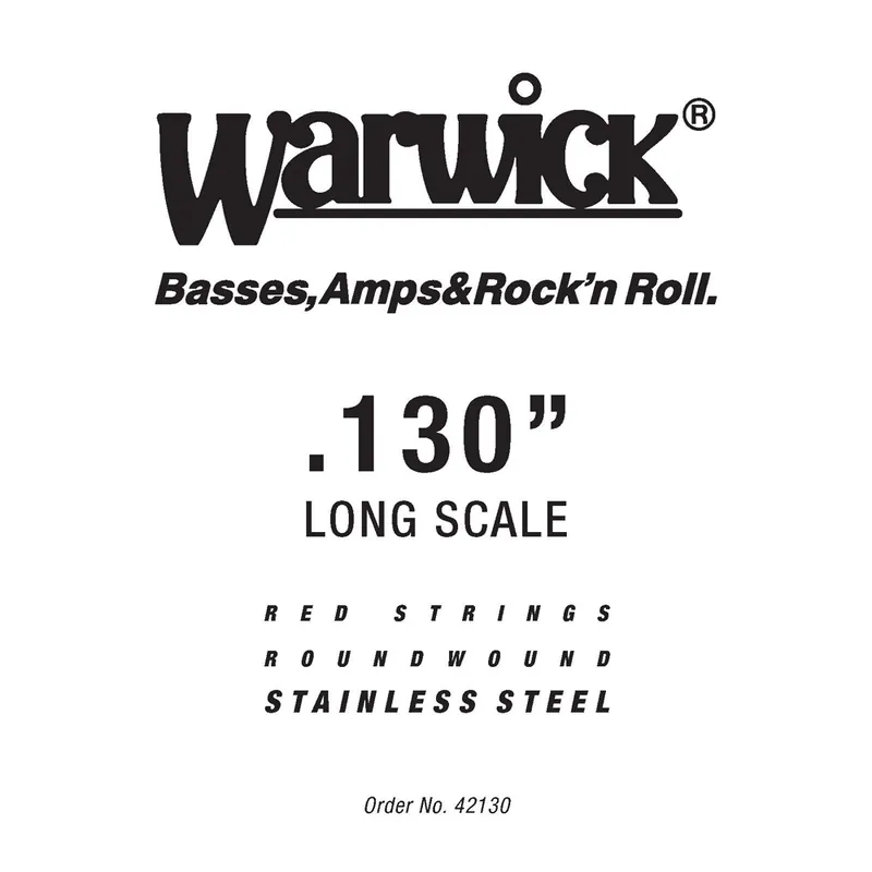 Warwick Red Strings Bass Strings, Stainless Steel - Bass Single String, .130", Long Scale Solange Der Vorrat Reicht