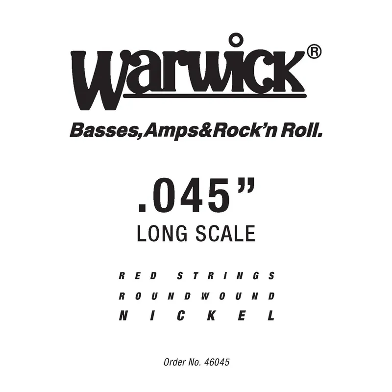 Warwick Red Strings Bass Strings, Nickel-Plated Steel - Bass Single String, .045", Long Scale Neu
