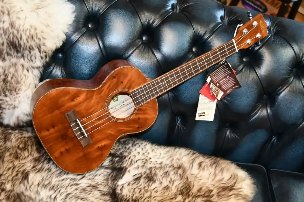 KALA KA-CHOC-BUR-T - Chocolate Exotic Burl Tenor Ukulele + Tasche Echt