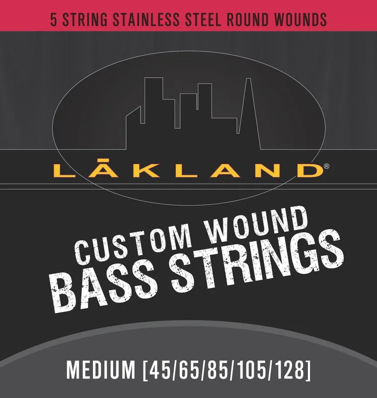 Lakland Custom Wound Stainless Steel - Electric Bass String Set, 5-String, Medium, .045-.128 Beliebt