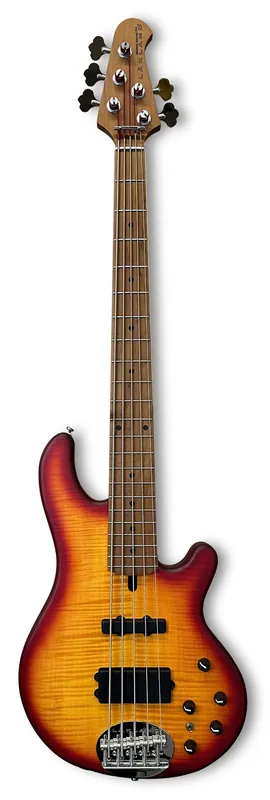 Lakland Skyline 55-02 Deluxe Bass, 5-String - Quilted Maple Top, Cherry Sunburst Satin Heißes Angebot