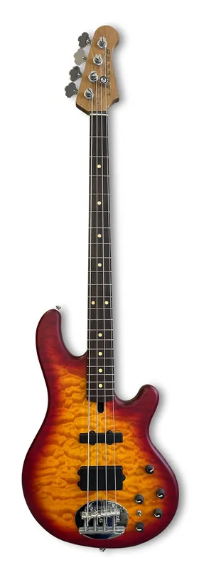 Schnäppchen Lakland Skyline 44-02 Deluxe Bass, 4-String - Quilted Maple Top, Cherry Burst Satin