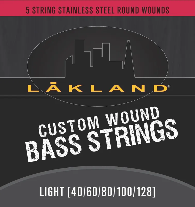 Lakland Custom Wound Stainless Steel - Electric Bass String Set, 5-String, Light, .040-.128 Kostenloser Versand