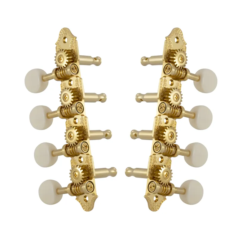 Grover 409VGW Professional Mandolin Vintage "A"-Style Machine Heads with White Button - Standard, 4 + 4 - Gold Nur Heute