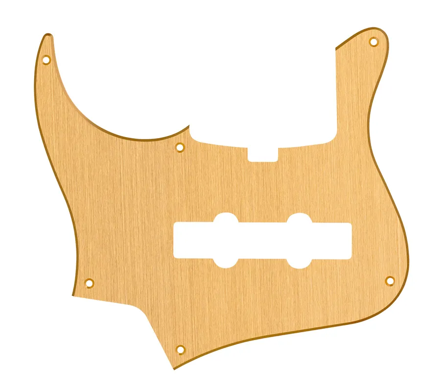 Neu Sadowsky Parts - 24-Fret Vintage J/J Bass Pickguard - 5-String - Brushed Gold Aluminum - Lefthand