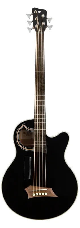 Warwick RockBass Alien Standard, 5-String, Fretless with Lines - Solid Black High Polish Must-Have