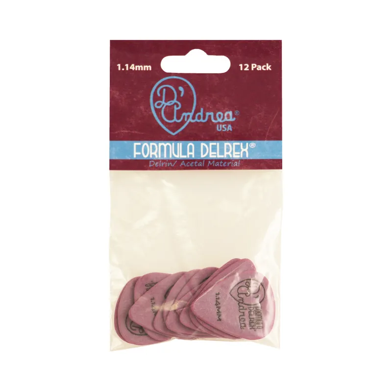 D'Andrea Formula Delrex Picks - 351 Shape (TPD351 1.14XH), 12 pcs Pick Pack, 1.14 mm, Purple Markenprodukt