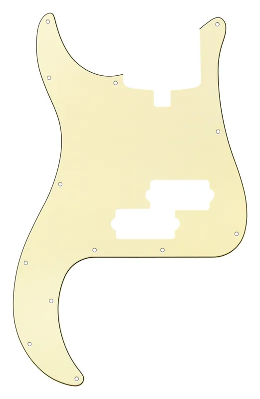 Rabatt Sadowsky Parts - 21-Fret Hybrid P/J Bass Pickguard - 5-String - Vintage White - Lefthand