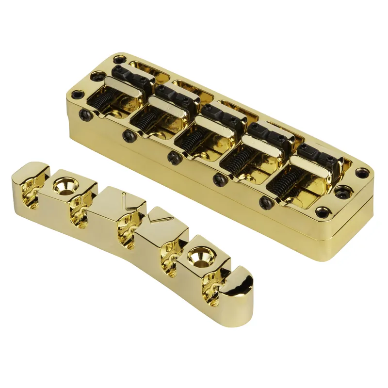 Schneller Versand Warwick Parts - 3D Bridge + Tailpiece, 5-String, Broadneck - Gold
