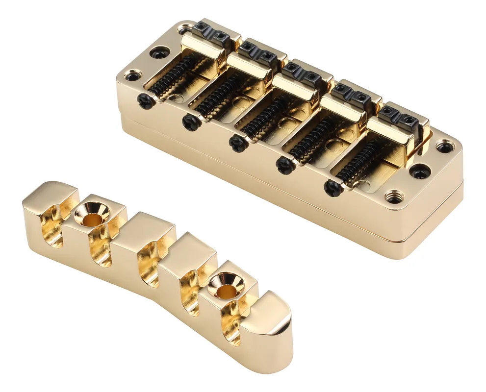 Meistverkauft Warwick Parts - 2-Piece 3D Bridge & Tailpiece, 5-String - Gold