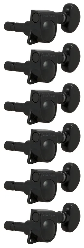 Beliebt Grover 406BC6 Mini Locking Rotomatics with Round Button - Guitar Machine Heads, 6-in-Line, Bass Side (Left) - Black Chrome