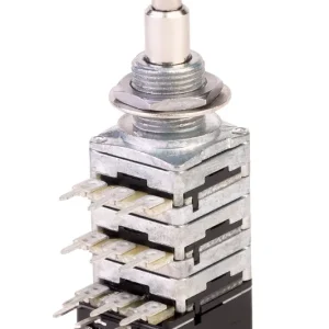 MEC Stacked Mono + Stereo Potentiometer, B500K / (05A220K / 05C220K)/cc, Push/Pull, DPDT, Solid Shaft Sonderaktion