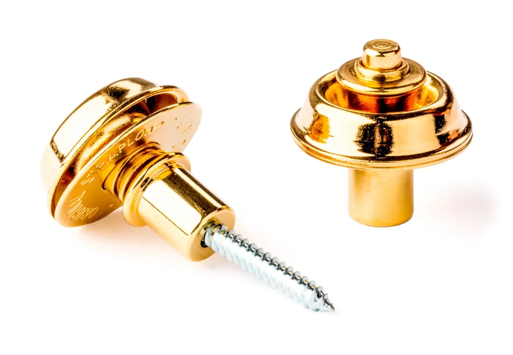 Echt Dunlop Straplok Strap Retainers - Flush Mount (SLS1404G) - Gold Flash
