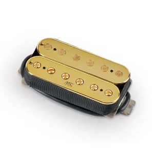MEC Modern Humbucker Guitar Pickup, Open Bobbin, Bridge - Gold Gratis Versand