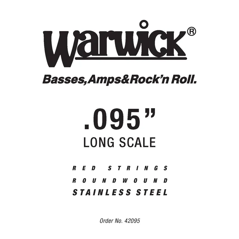 Warwick Red Strings Bass Strings, Stainless Steel - Bass Single String, .095", Long Scale Sale