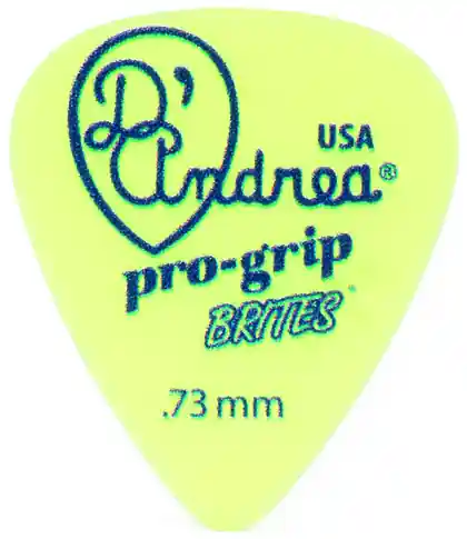 Sonderangebot D'Andrea Pro-Grip Brites Picks - 351 Shape (RPGB351 .73MD), 72 pcs Refill Bag, 0.73 mm, Yellow