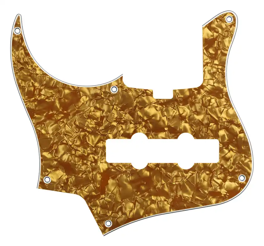 Wochenendangebot Sadowsky Parts - 24-Fret Vintage J/J Bass Pickguard - 4-String - Gold Pearl - Lefthand