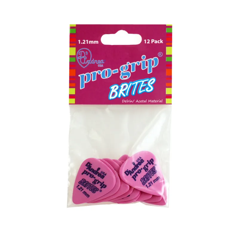Expressversand D'Andrea Pro-Grip Brites Picks - 351 Shape (TPGB351 1.12XH), 12 pcs Pick Pack, 1.21 mm, Purple
