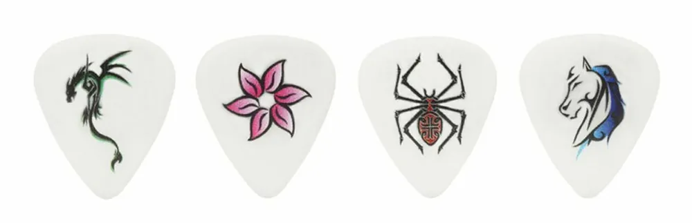 Echt D'Andrea Cool Plecs "Tattoos" - 351 Shape (RPTTH), 12 pcs Assorted Pick Pack, 0.96 mm