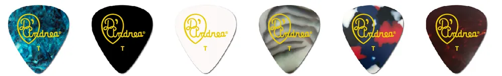 D'Andrea Classic Celluloid Picks - 351 Shape (TCC351 .46TH), 12 pcs Assorted Pick Pack, 0.46 mm Sofort Bestellen