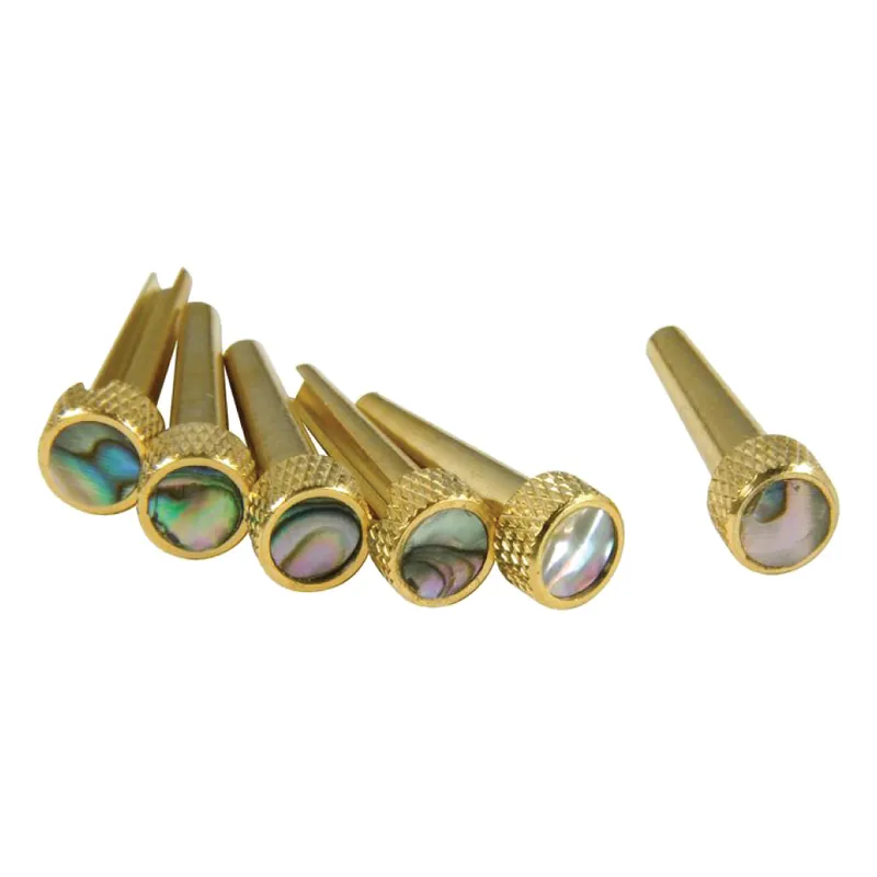 Nur Heute D'Andrea Tone Pins, Solid Brass with Abalone Inlays (TP2A) - 6pcs