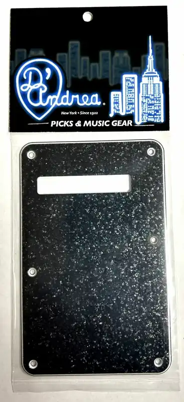 D'Andrea ST-Style Tremolo Back Plate (DPP ST BKS BP), Black Sparkle Echt