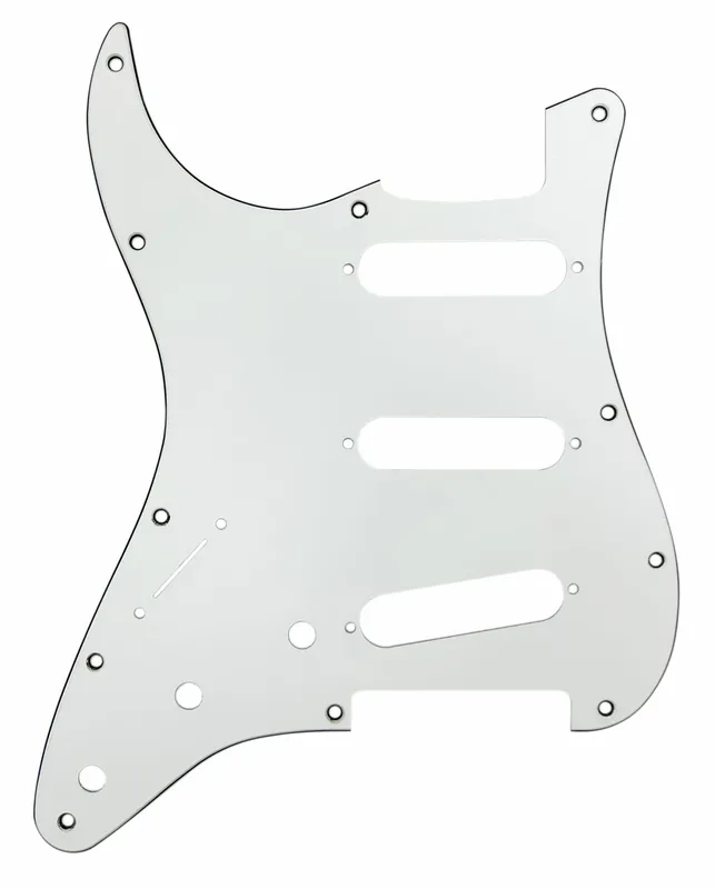 D'Andrea ST-Style SSS Pickguard (DPP ST WBWc SSS LH), White, Lefthand Sale
