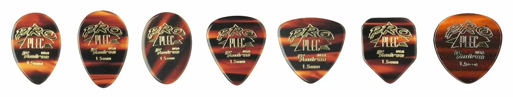 D'Andrea Pro Plec Picks - Assorted Shapes (PRO-6), 144 pcs Pick Kit, 1.50 mm, Shell Schneller Versand