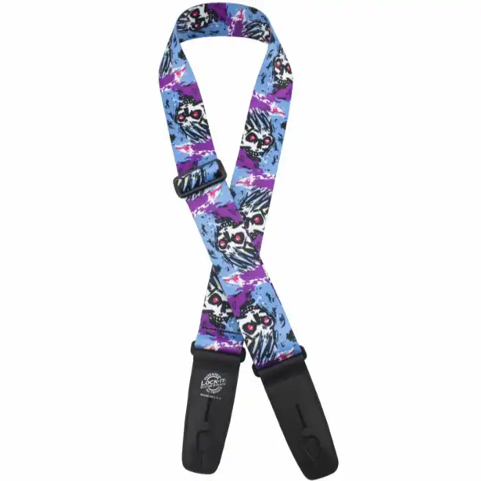 Lock-It Strap 2" Poly Plush (LIS 105-S46), Blue/Violet Skull Kostenloser Rückversand
