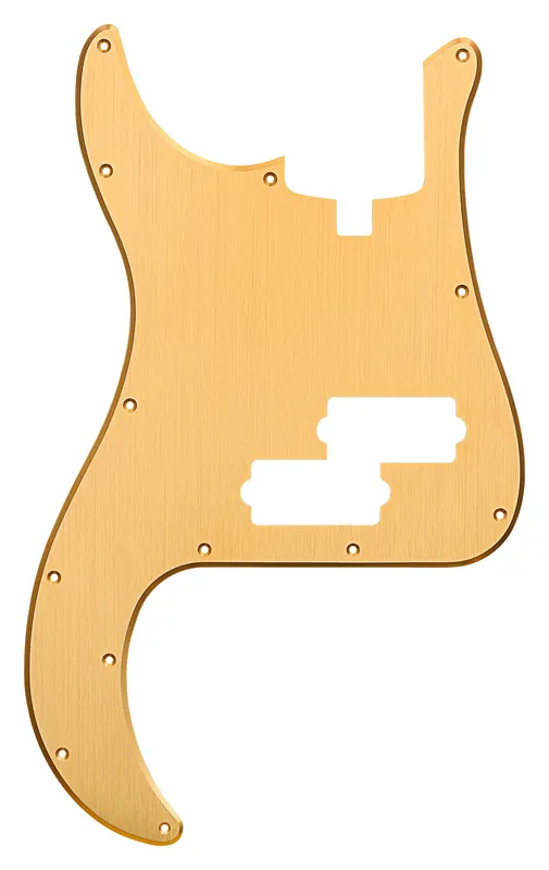 Sonderaktion Sadowsky Parts - 21-Fret Hybrid P/J Bass Pickguard - 4-String - Brushed Gold Aluminum - Lefthand