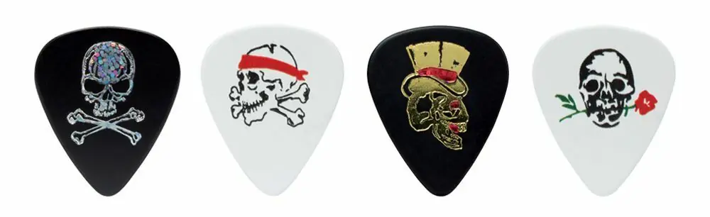 Preiswert D'Andrea Cool Plecs "Skulls" - 351 Shape (RPSKM), 12 pcs Assorted Pick Pack, 0.71 mm
