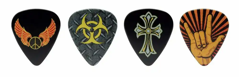 Heißes Angebot D'Andrea Cool Plecs "Heavy Metal" - 351 Shape (RPHMH), 12 pcs Assorted Pick Pack, 0.96 mm