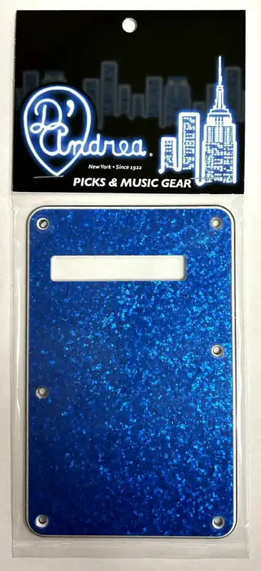 D'Andrea ST-Style Tremolo Back Plate (DPP ST BLS BP), Blue Sparkle Markenware