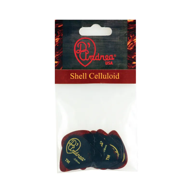 D'Andrea Shell Celluloid Picks - 351 Shape (TPG351 .58TM), 12 pcs Pick Pack, 0.58 mm, Shell Kracherpreis