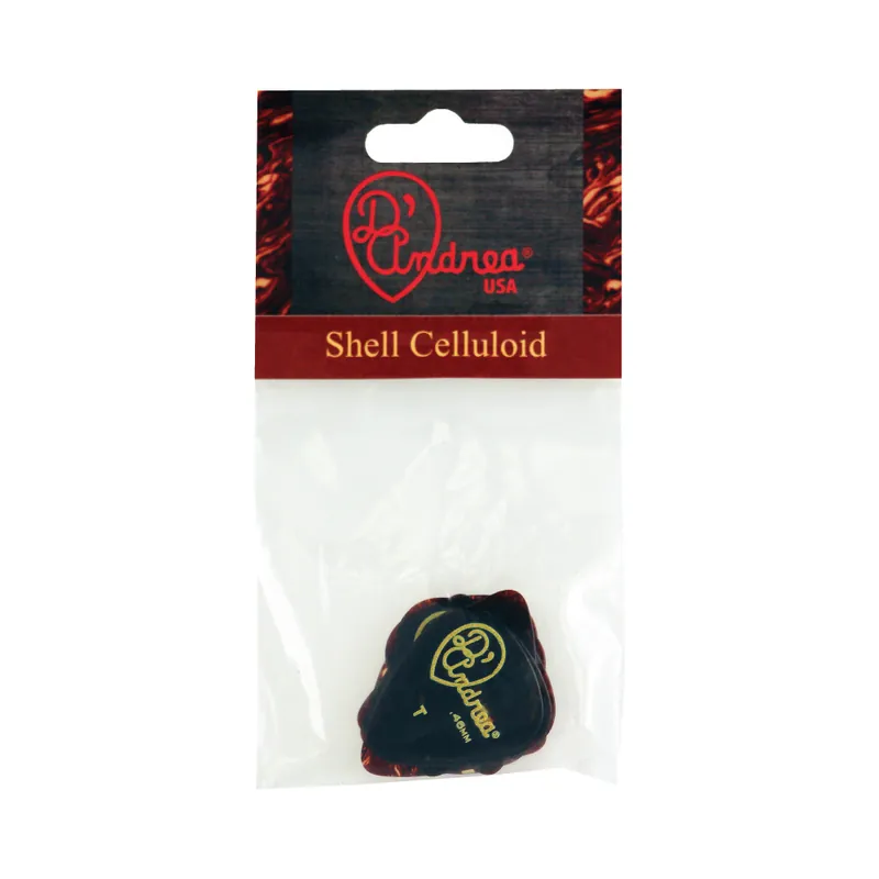 D'Andrea Shell Celluloid Picks - 351 Shape (TPG351 .46TH), 12 pcs Pick Pack, 0.46 mm, Shell Solange Der Vorrat Reicht